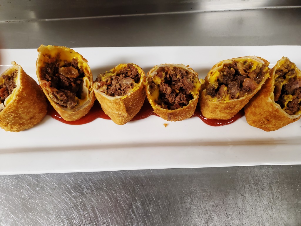 Bacon cheeseburger egg rolls from Father's Kitchen & Taphouse in Sandwich, Mass.
