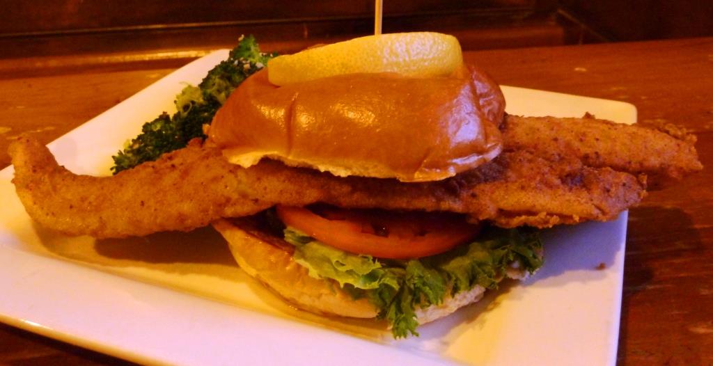 Huge fish haddock sandwich from Father's Kitchen & Taphouse in Sandwich, Mass.