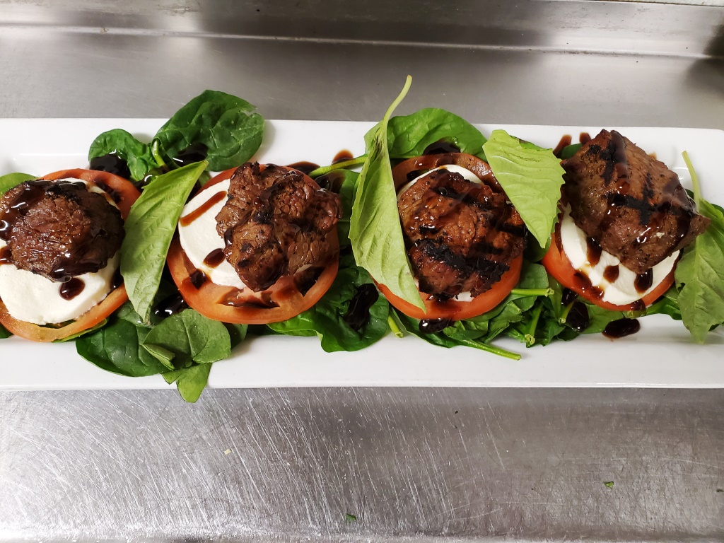 Caprese salad with steak tips from Father's Kitchen & Taphouse in Sandwich, Mass.