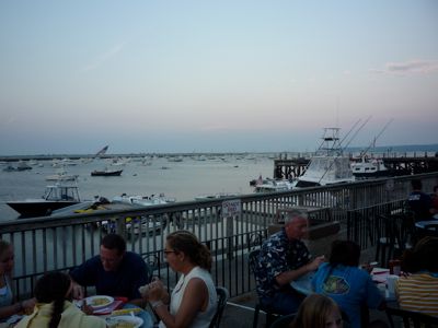 Photo of outdoor dining at Lobster Hut, Plymouth Harbor MA
