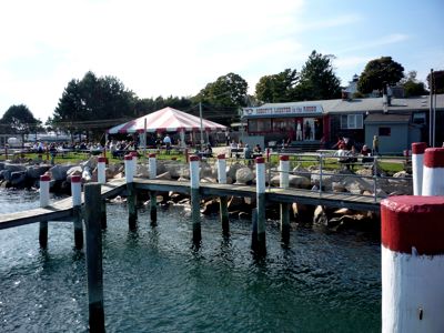 Photo of waterfront dining at Abbott's, Noank CT