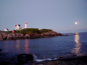 Nubble Lighthouse at Early Evening in Cape Neddick, Maine