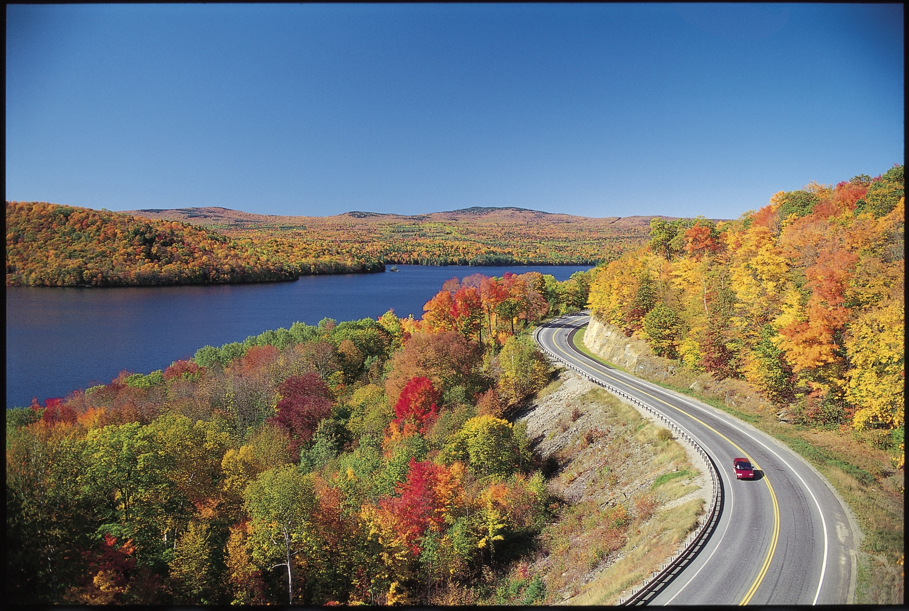 The Old Canada Road Scenic Byway passes Wyman Lake near the town of ...