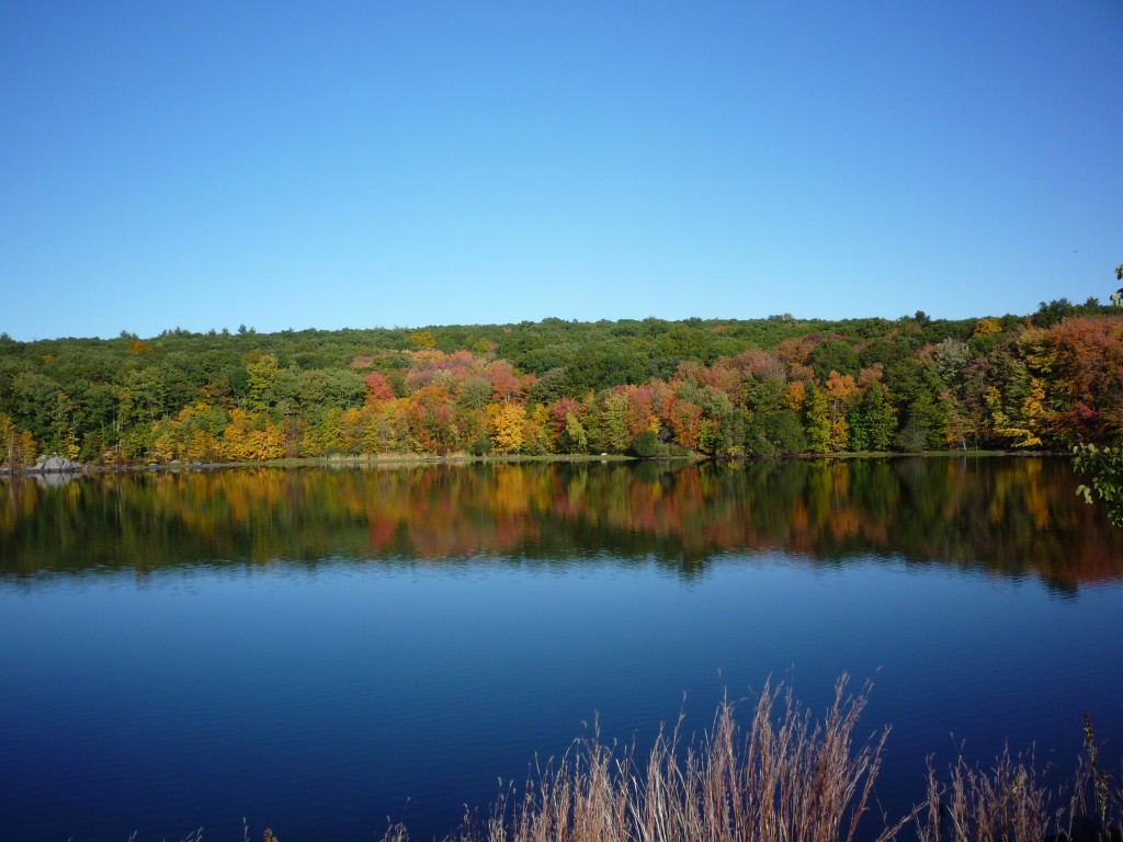 October photo of Diamond Hill Reservoir, Cumberland, R.I.