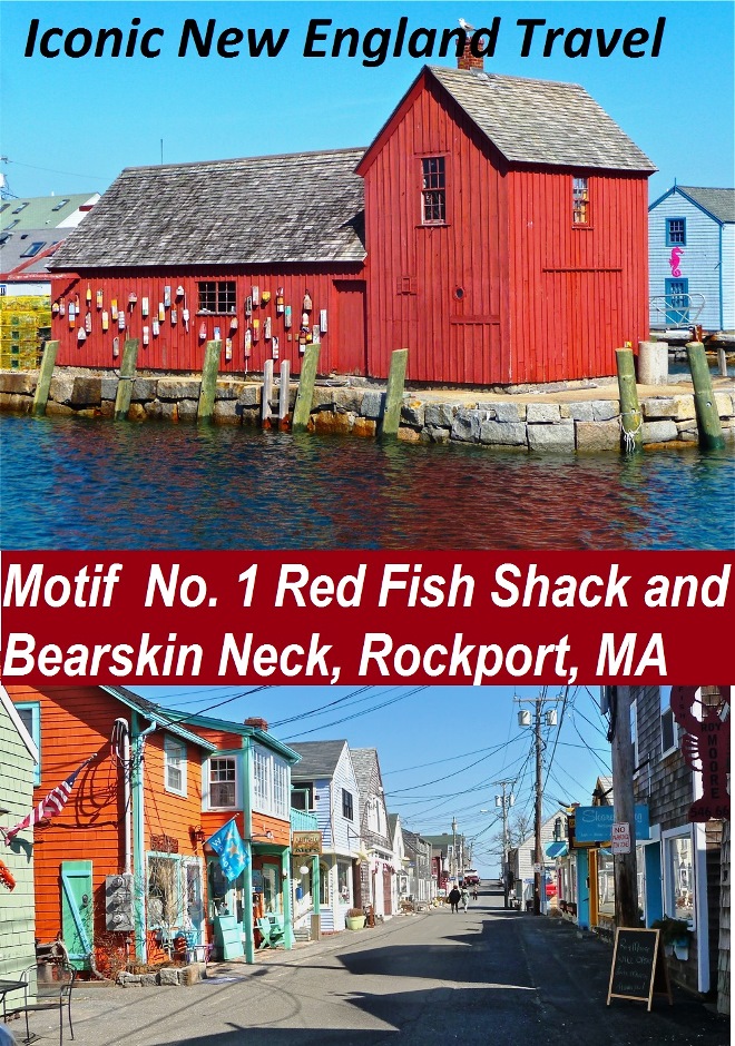 Iconic New England travel; Motif No. 1 Red Fish Shack and Bearskin Neck in Rockport, Mass.