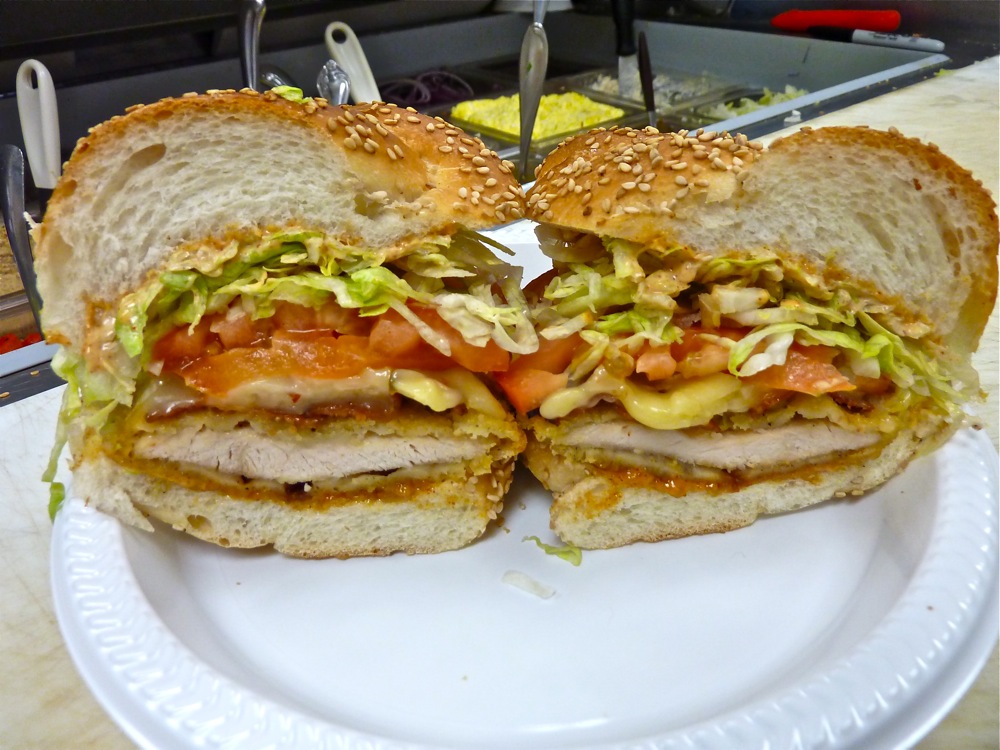 The "Blackjack" chicken cutlet sandwich from the Good Food Store in Walpole, MA.