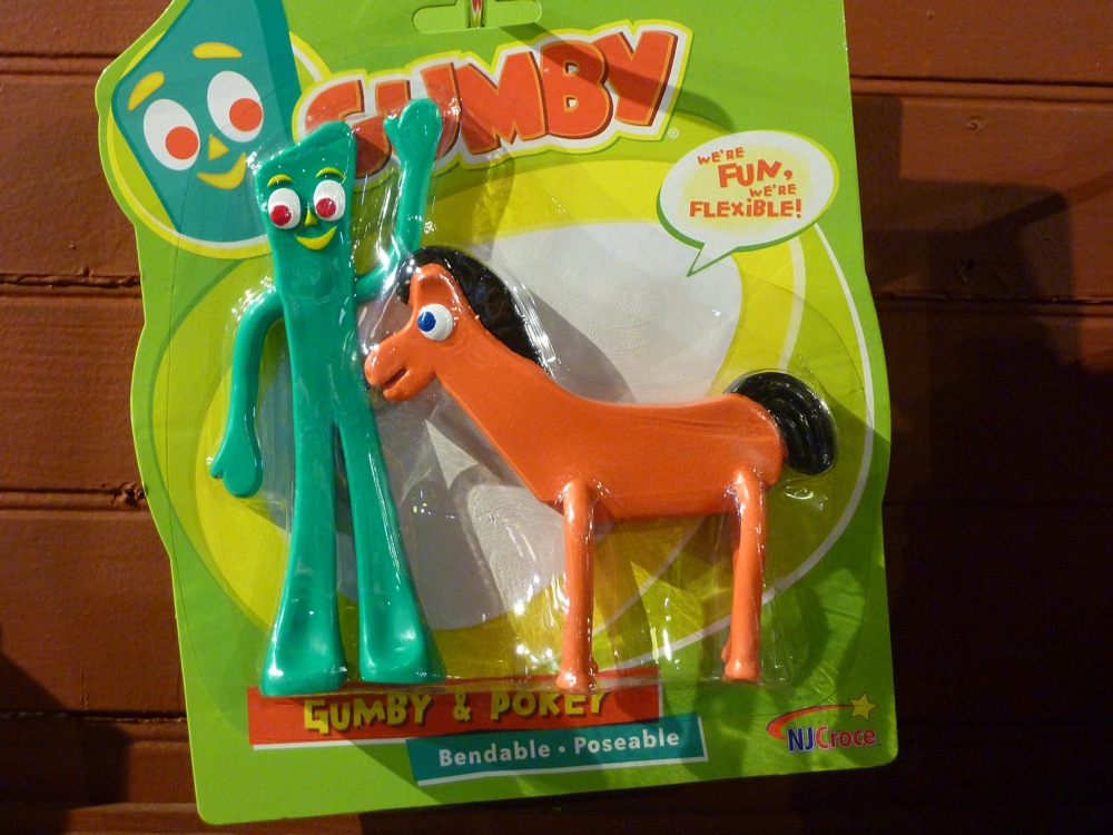 Gumby and Pokey bendables from the Vermont Country Store Weston Vermont.