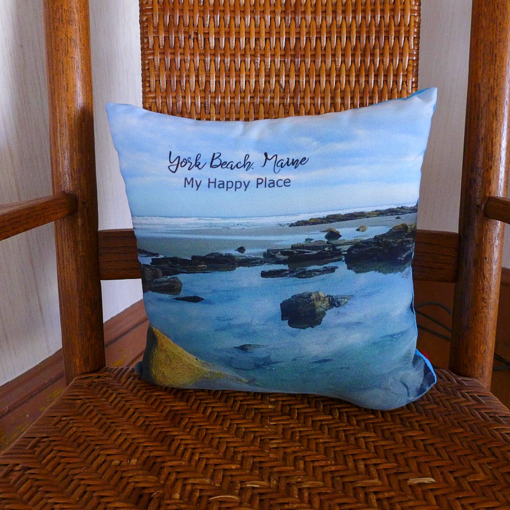 Mother's Day gift ideaL Long Sands Beach, Maine Throw Pillow.