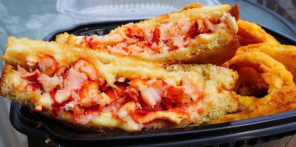 Lobster grilled cheese from CRISP in downtown Walpole, MA.