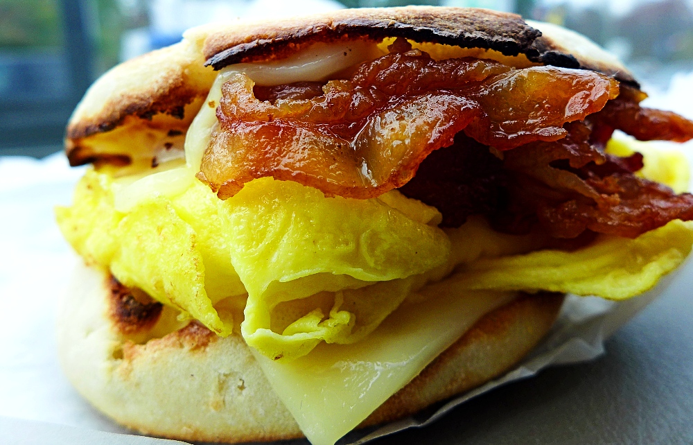 Breakfast sandwich from the Muffin House in Medway, MA.