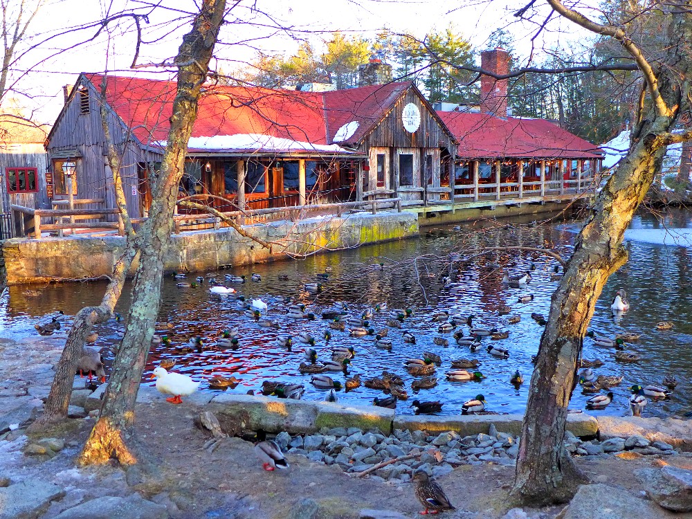 Old Mill pond and restaurant in Westminster, Mass.