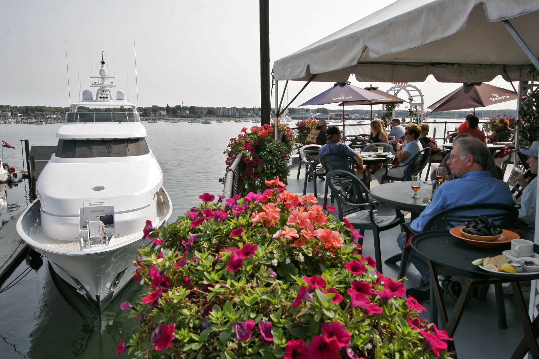 Deck dining at DiMillo's in Portland, ME. Photo credit: Johnny DiMillo.