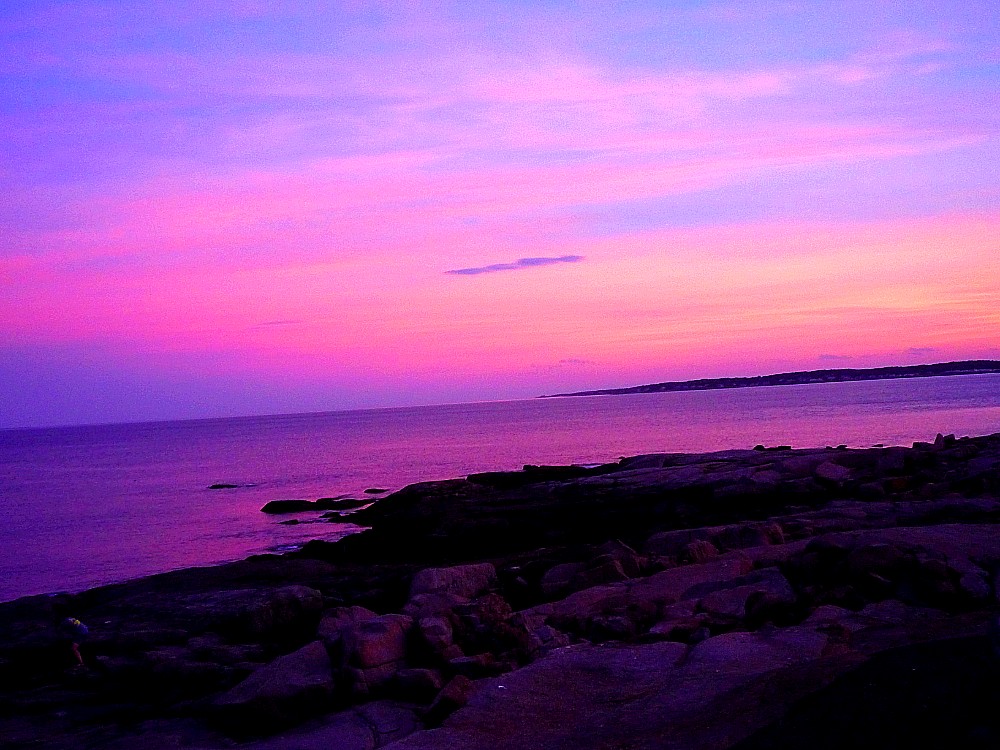 Sohier Park at twlight in York Beach, Maine.