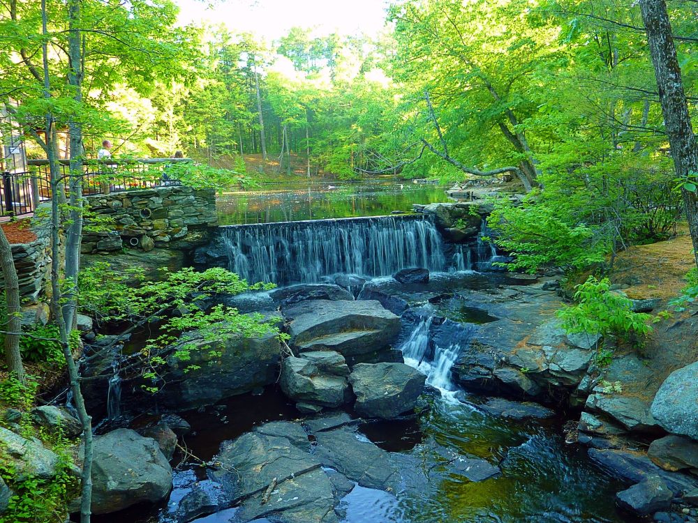Beautiful waterfall at the Old Mill Restaurant in Westminster, Mass.