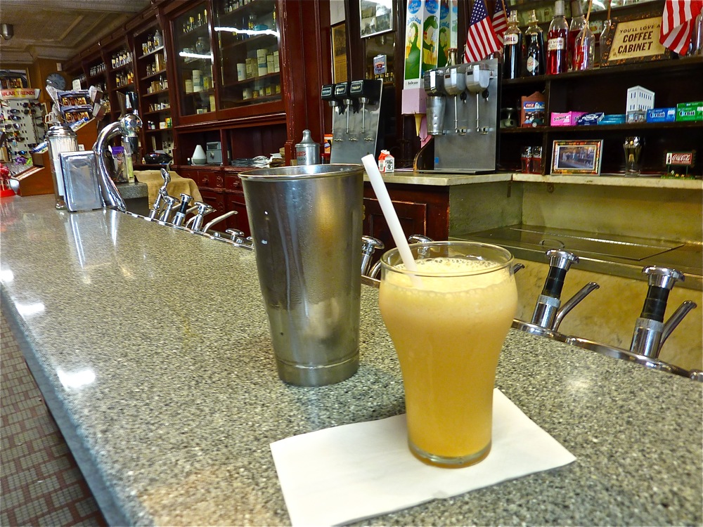 The soda fountain at Delekta's in Warren, R.I.