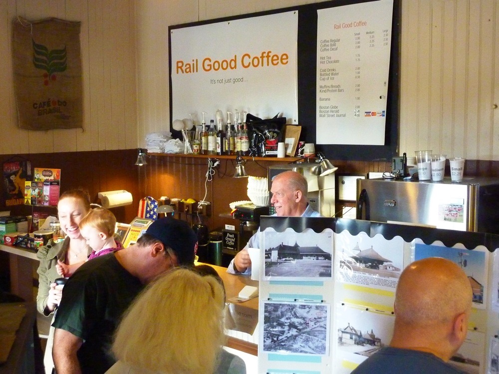 Rail Good Coffee located at Union Train Station in Walpole, Massachusetts
