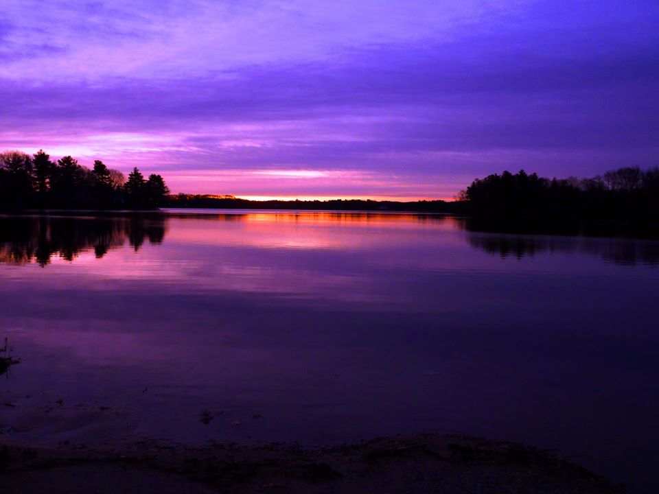Sunrise at Willett Pond in North Walpole, Mass.