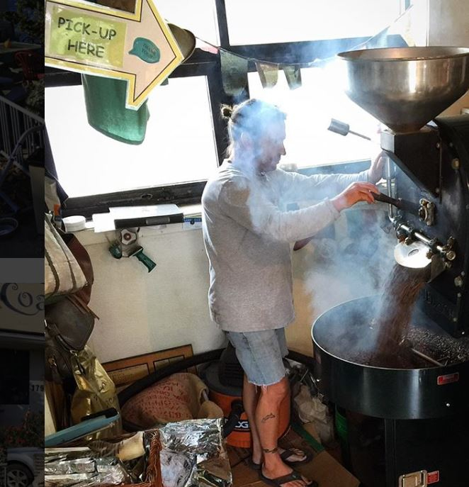 Donald Machado roasts fresh coffee at Coastal Roasters in Tiverton, R.I.