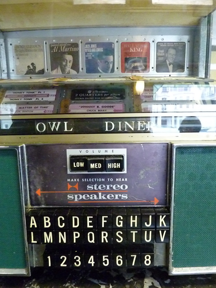 Old-time jukebox at Four Sisters Owl Diner in Lowell, Mass.