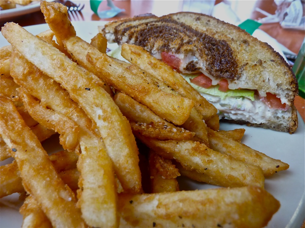 Tuna melt with fries from Al Msc's in Fall River, Massachusetts.