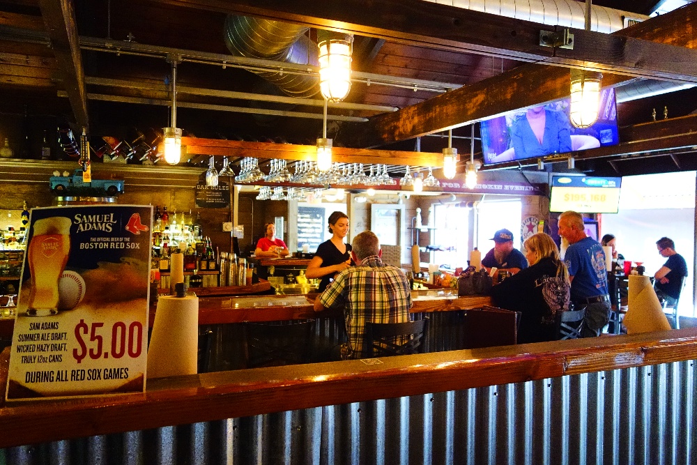 Bar at The Alamo Texas BBQ in Brookline, NH.
