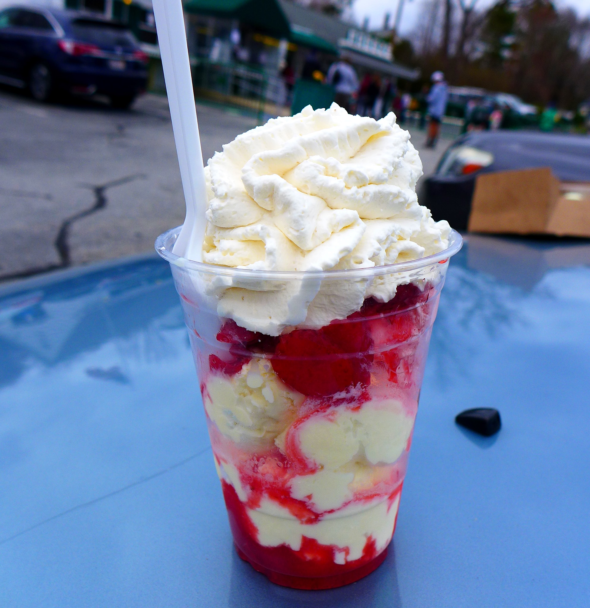 Strawberry Brook Blast from Bubbling Brook Ice Cream in Westwood, MA..