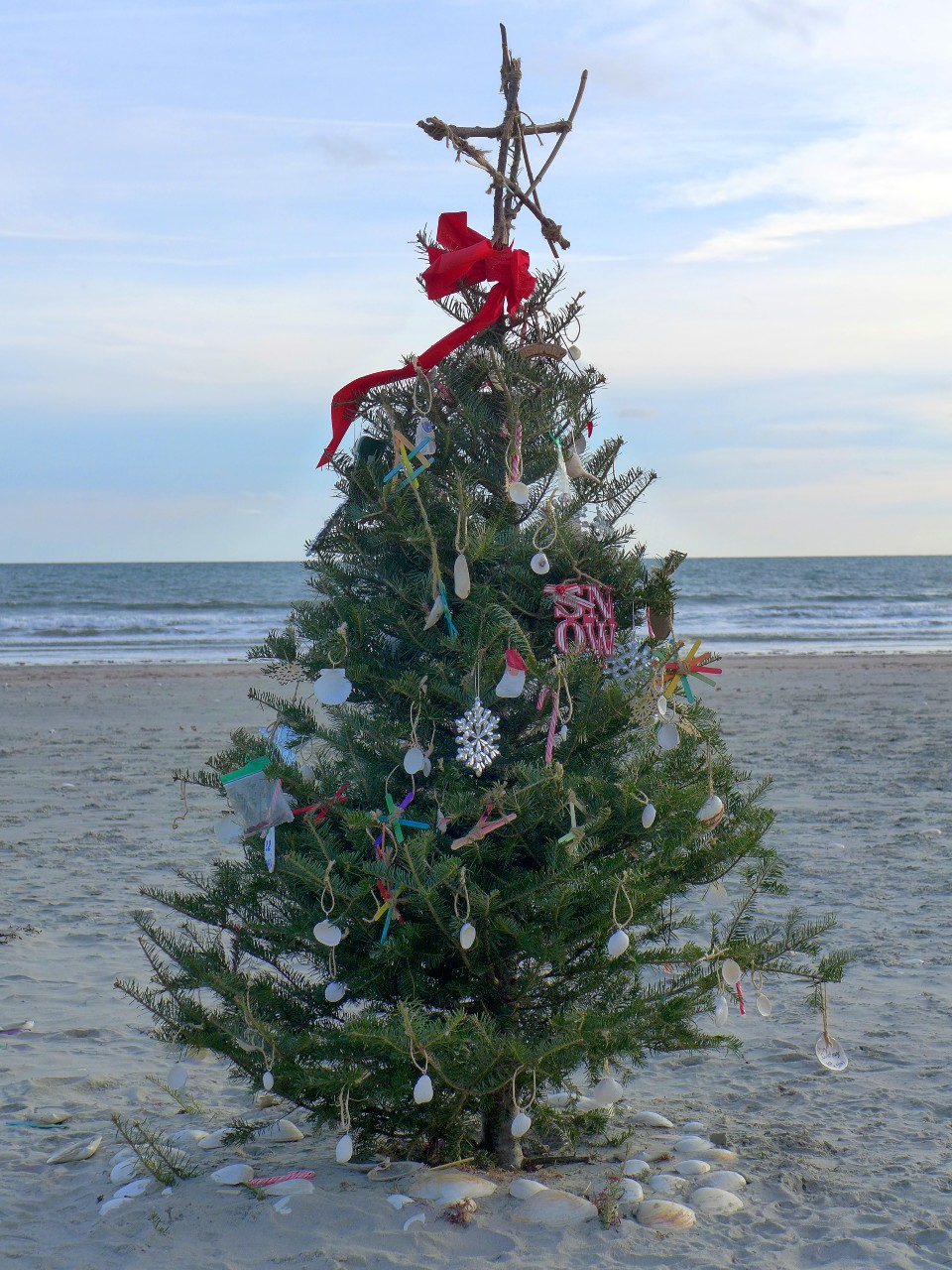 Christmas tree at Easton's Beach in Newport, R.I.