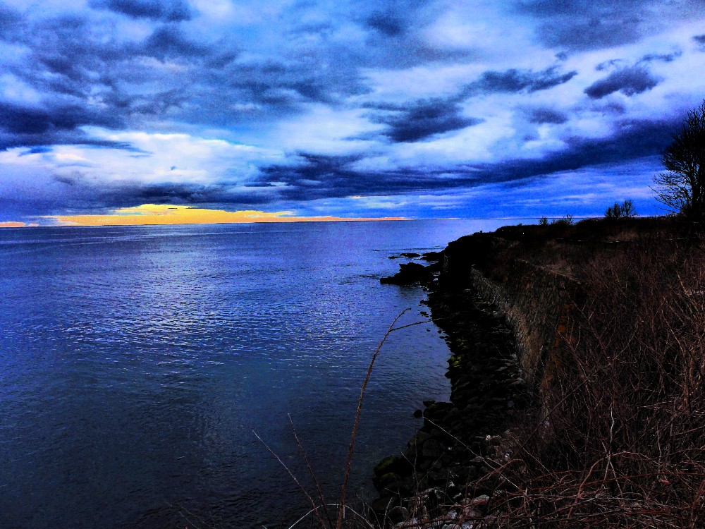 Twilight at the Newport's Cliff Walk, Newport, Rhode Island