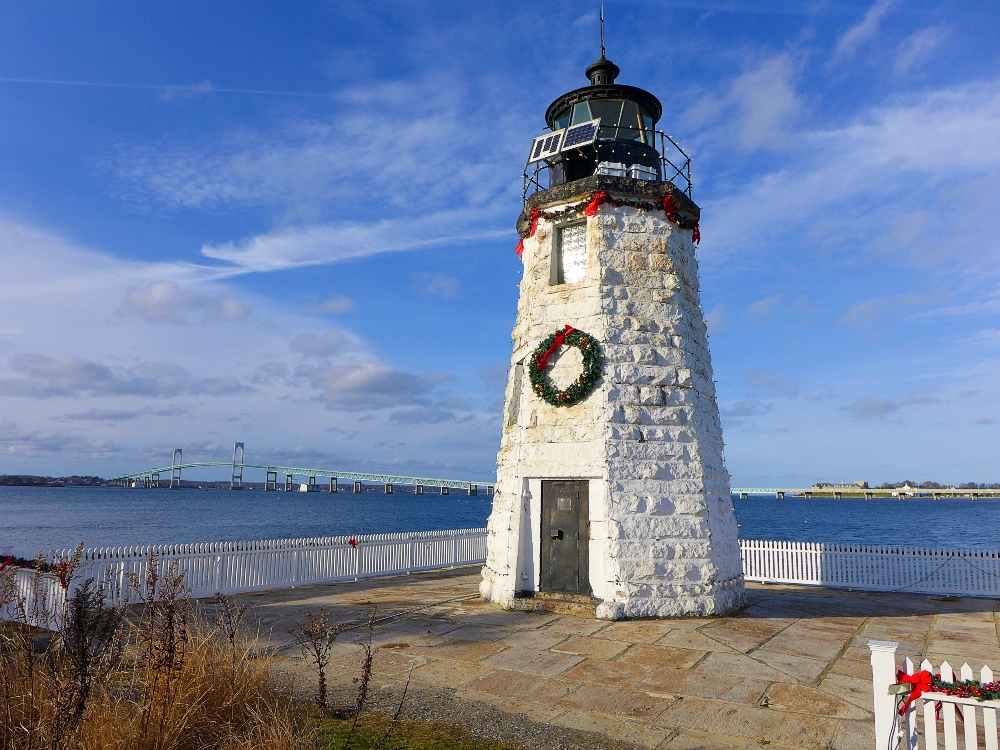 Newport Harbor Light during the Christmas season...