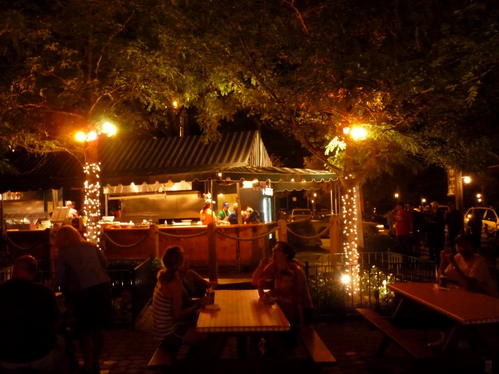 Kimball Farm seafood and grill at night in Westford, Massachusetts