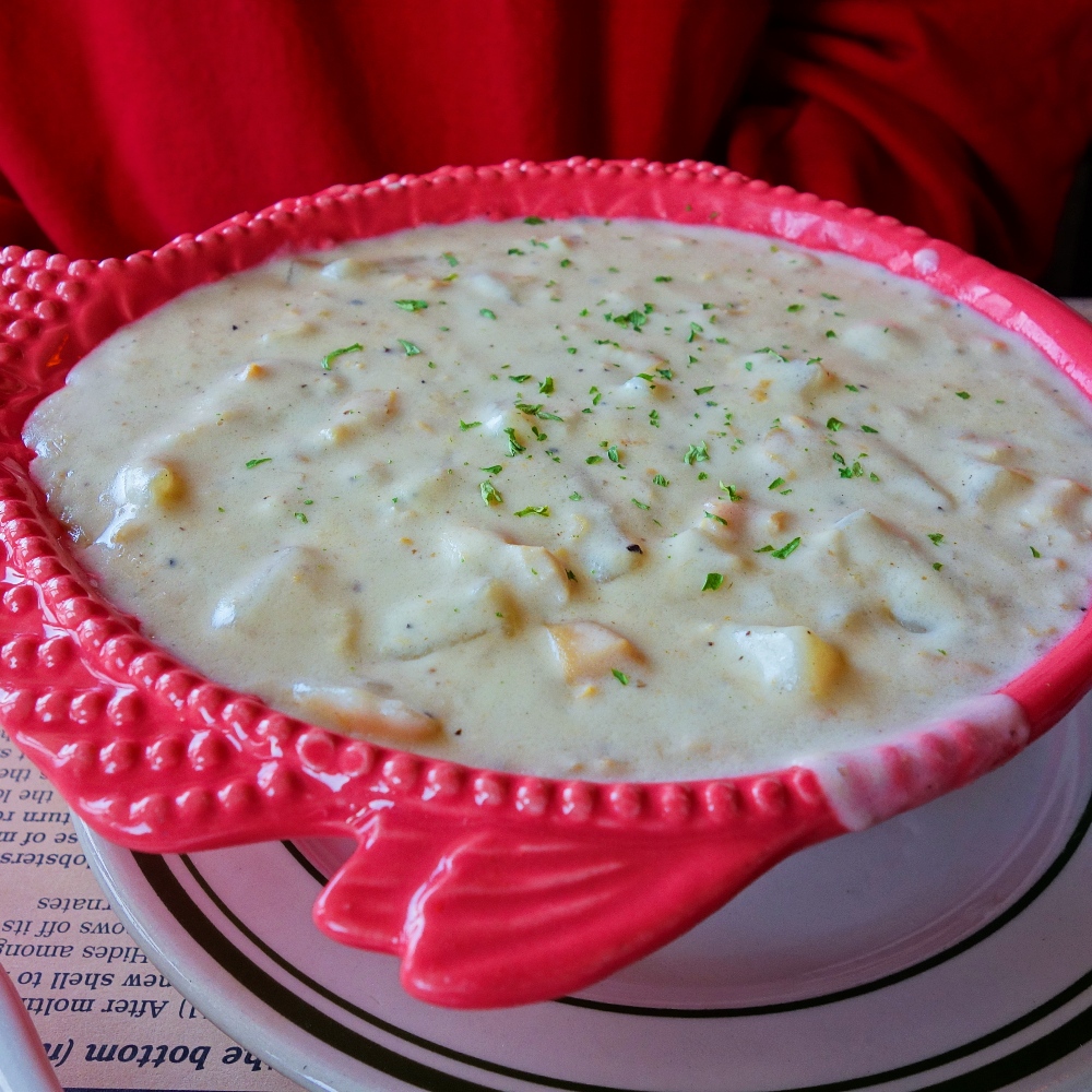 New England clam chowder from Fox's Lobster House in York, Maine.