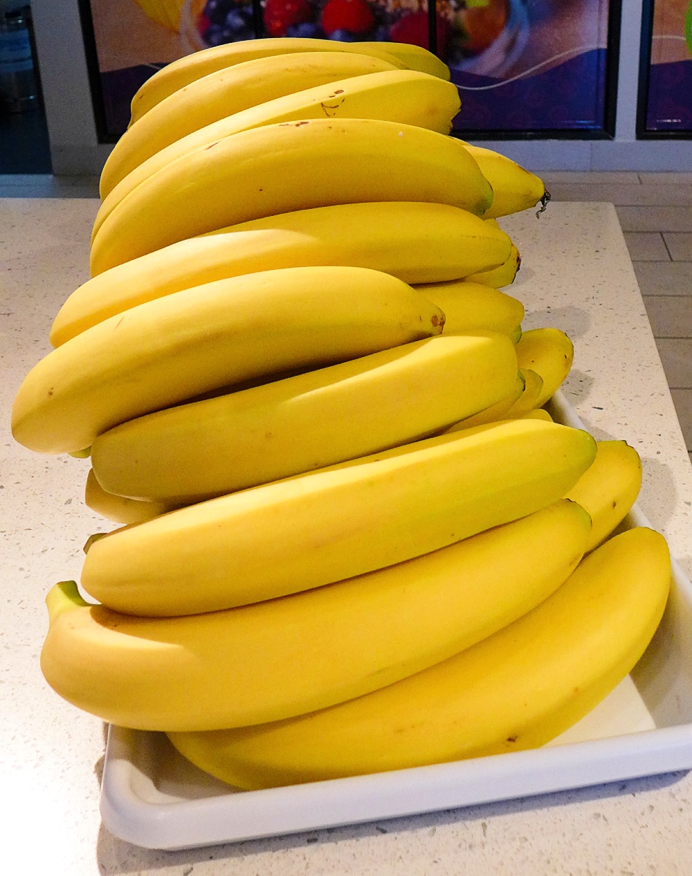 Bananas ready to be used at The Juice Bar in Norwood, Mass.