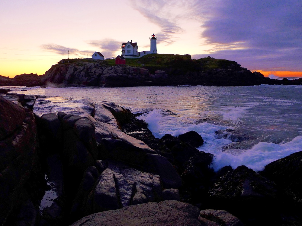 Sunrise in September at Nubble Lighthouse in York, Maine.
