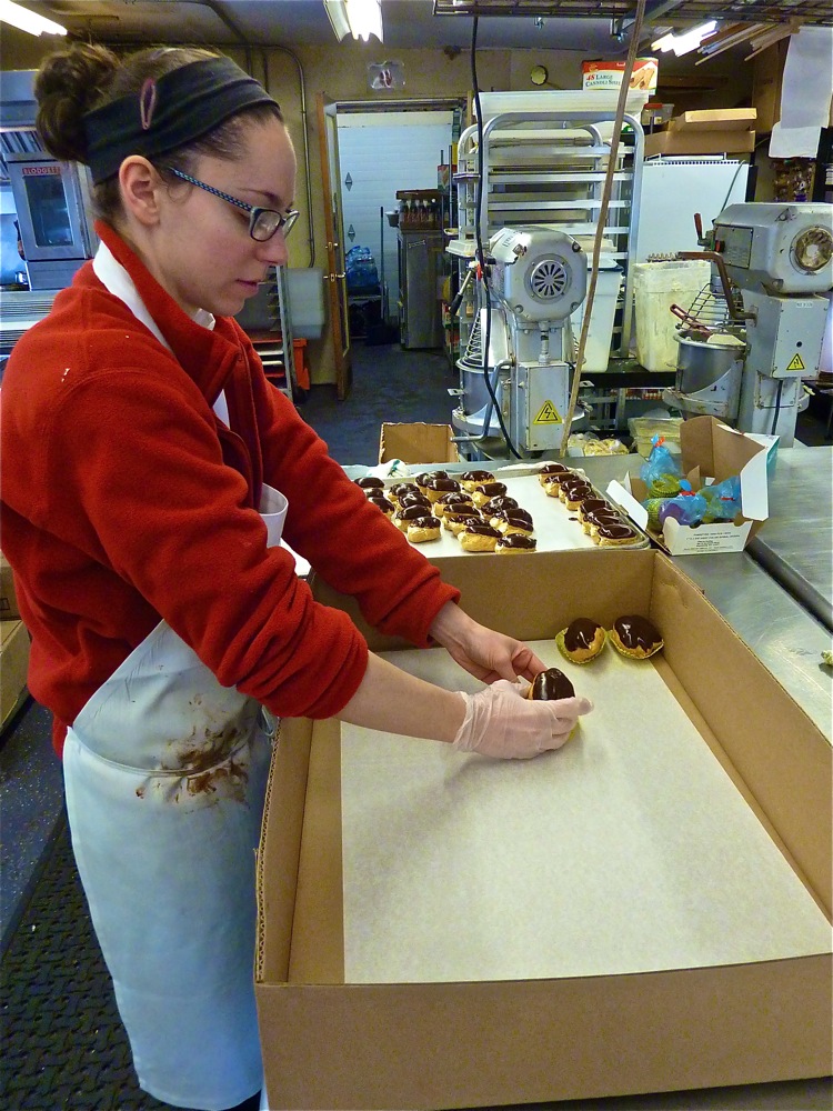 Robyn Prendergast works the production room at The Topsfield Bakeshop in Topsfield, Mass.