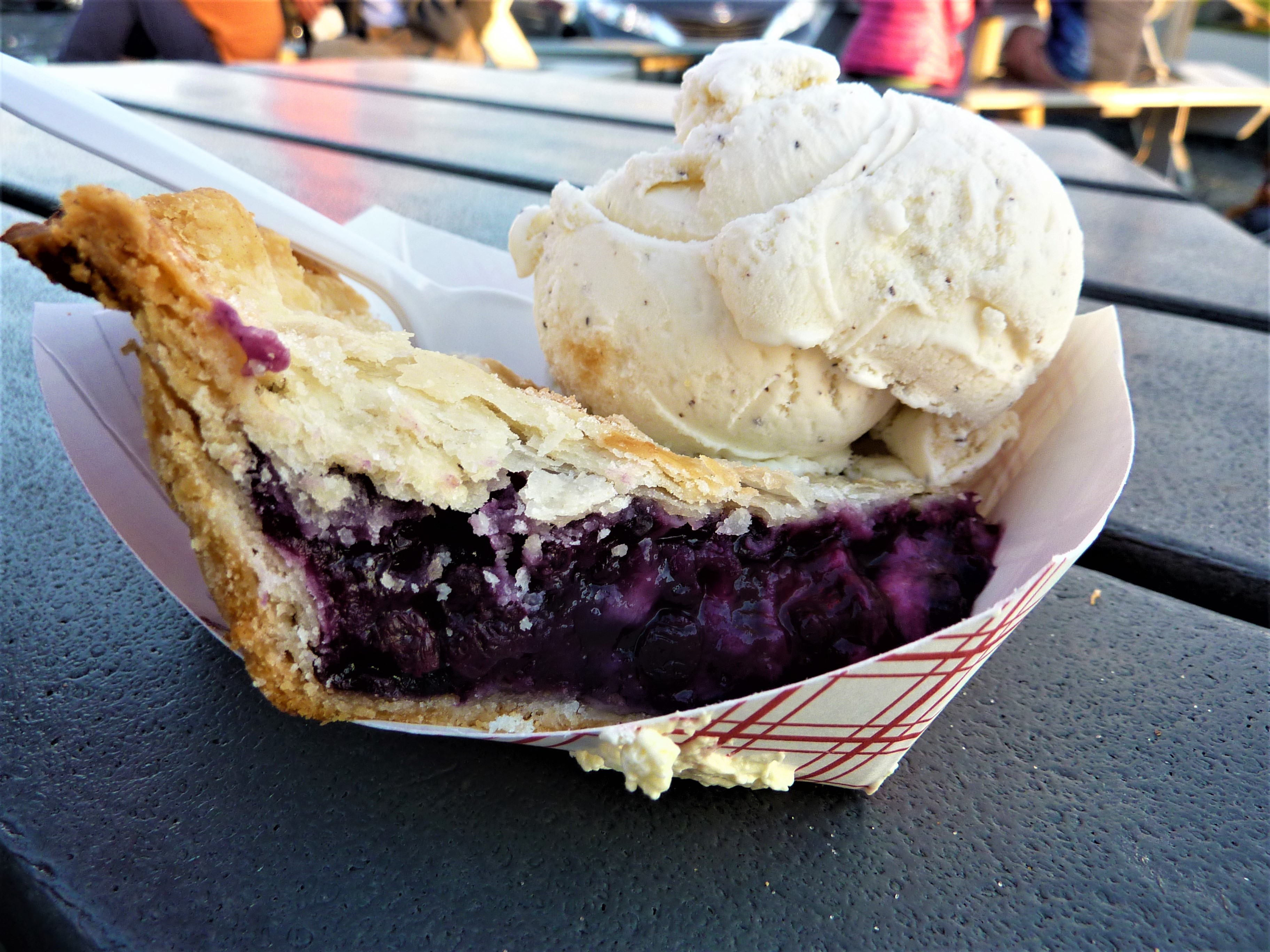 Wild Maine blueberry pie and ice cream.