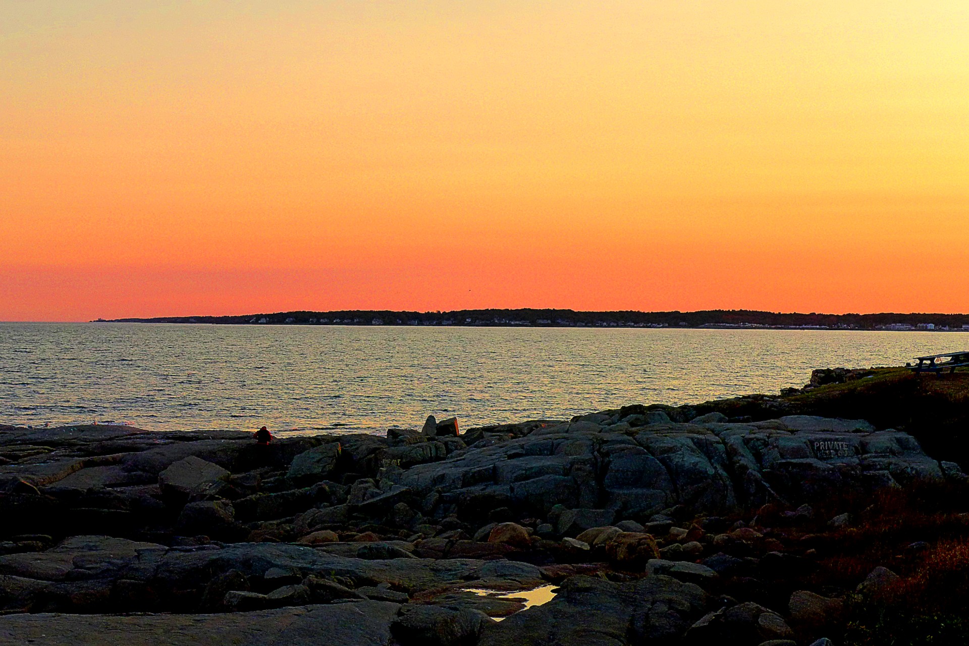 Sunset, Sohier Park in York Beach, Maine.
