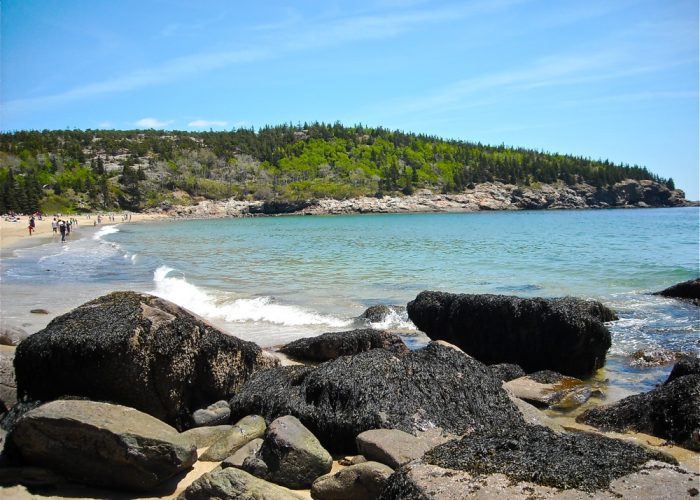 Sand Beach on the Loop Road at Acadia National Park, Maine.
