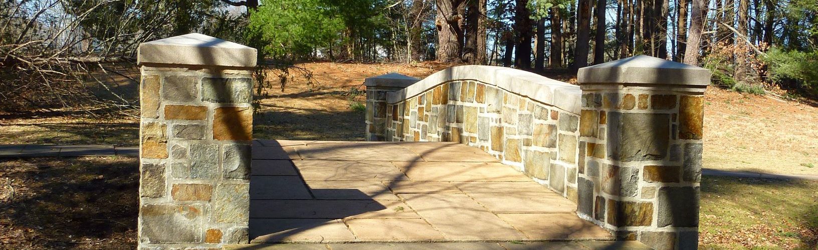 Stone bridge at Bird Park, Walpole, MA.