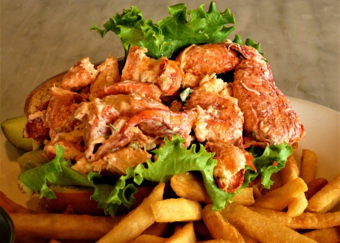 Overflowing lobster roll from Coast Guard House in Narragansett, R.I.