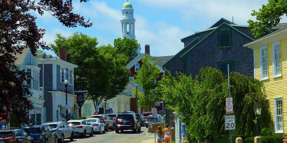 Rockport, Massachusetts features a quaint downtown...