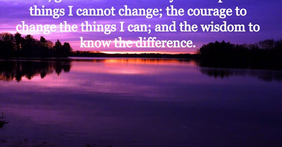 The Serenity Prayer. Photo taken at Willett Pond in North Walpole, Massachusetts.
