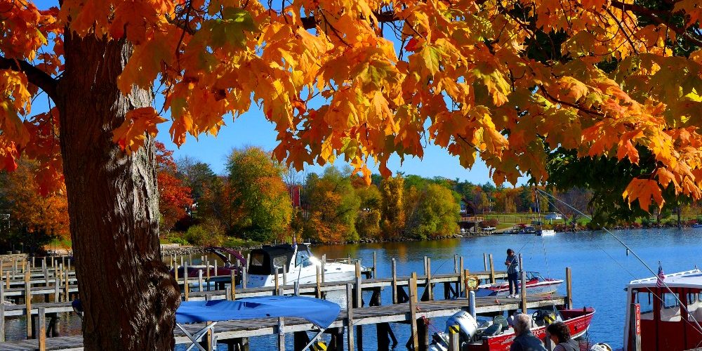 Sitting by the lake in Wolfeboro, N.H.