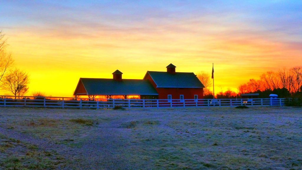 Sunrise at Adams Farm in North Walpole, Massachusetts.